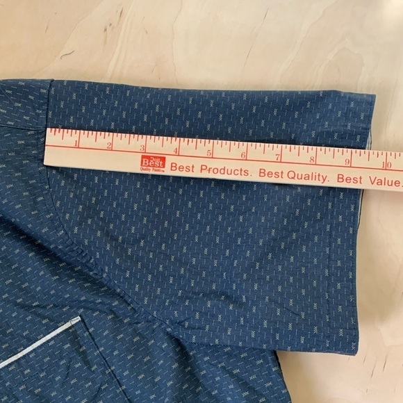 Mens Nomad Navy Aztec Geometric Pattern Short Sleeve Button Up XL - Picture 12 of 14